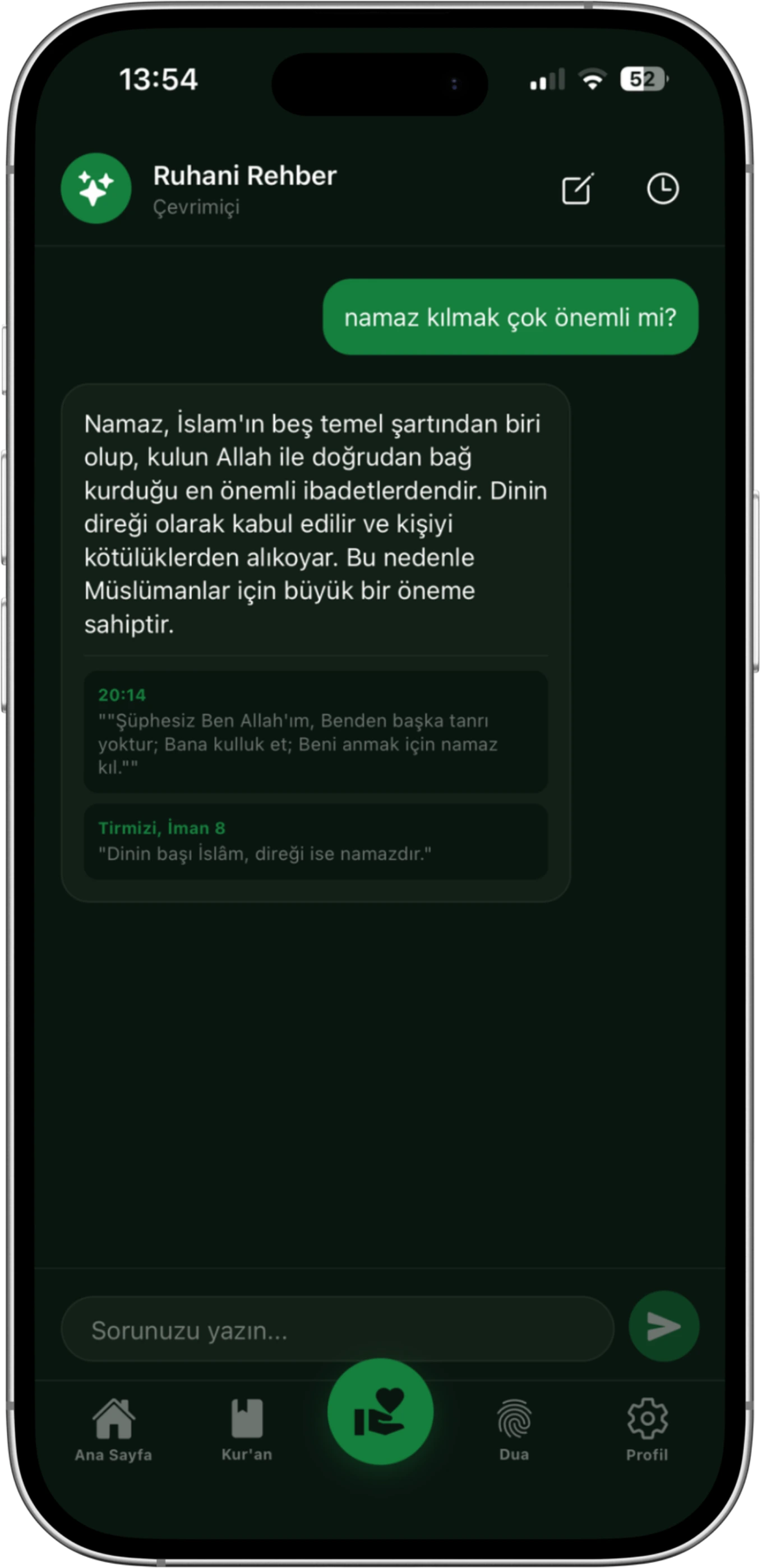 Dindar Cebinizdeki Akıllı Hoca Yapay Zeka - İslami Sorulara Kuran ve Sünnet Kaynaklı Cevaplar